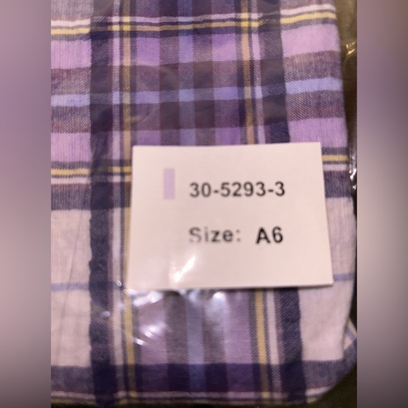 Mainstreet Blues 100% Cotton Big Shirt - Purple /white‎ - Size A6 - Never Opened - Picture 4 of 4